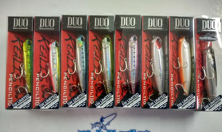DUO Realis minnows in their boxes