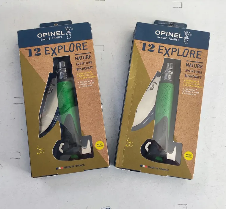 Opinel No 12 Explore knives in their packs